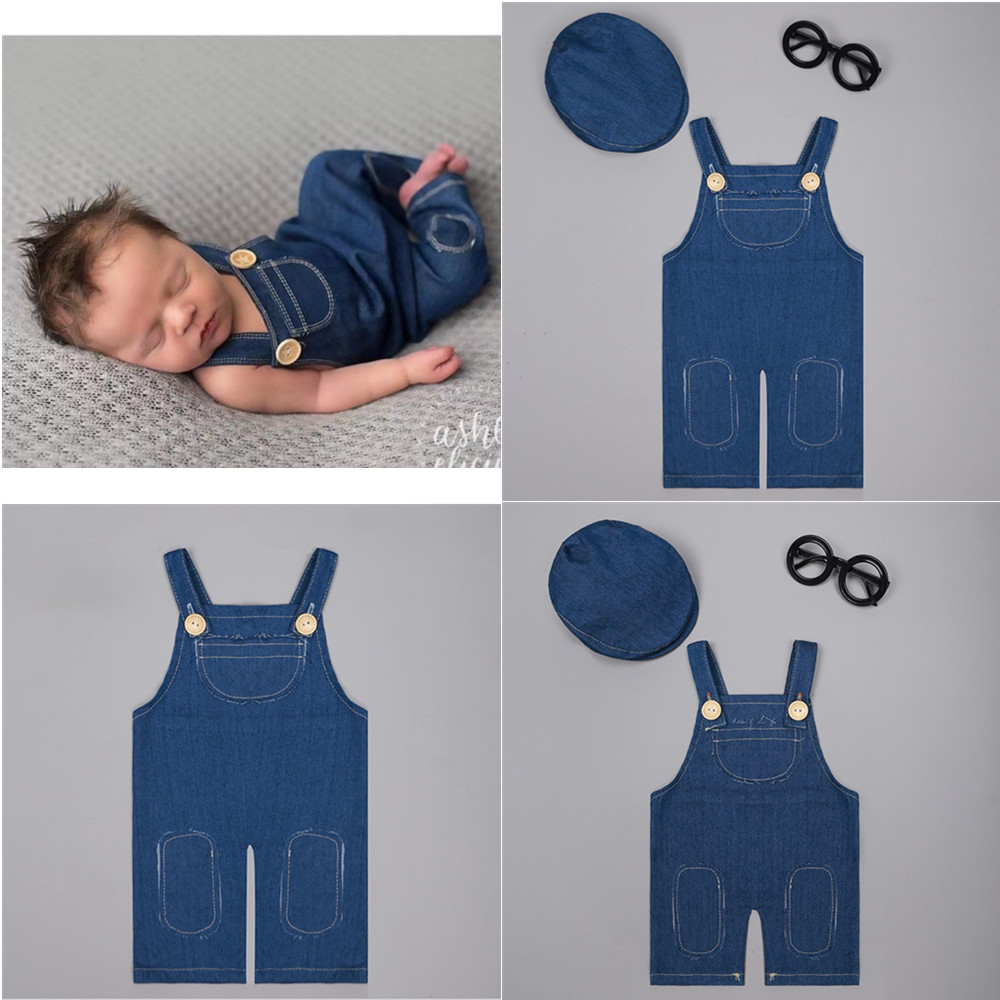 Baby Overall Denim - ❤️ Pakaian Fotografi Bayi Baru Lahir